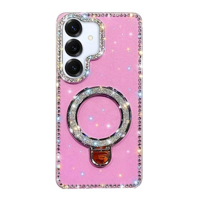 Rhinestone Glitter Kickstand Dual-side IMD Phone Case, For Samsung Galaxy A36 5G, For Samsung Galaxy S25 5G, For Samsung Galaxy S25+ 5G, For Samsung Galaxy S25 Ultra 5G, For Samsung Galaxy A16 5G, For Samsung Galaxy S24 FE 5G, For Samsung Galaxy A15 5G...