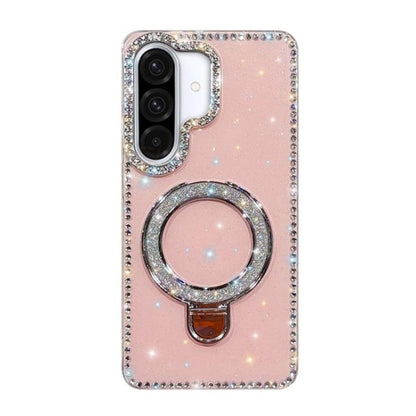 Rhinestone Glitter Kickstand Dual-side IMD Phone Case, For Samsung Galaxy A36 5G, For Samsung Galaxy S25 5G, For Samsung Galaxy S25+ 5G, For Samsung Galaxy S25 Ultra 5G, For Samsung Galaxy A16 5G, For Samsung Galaxy S24 FE 5G, For Samsung Galaxy A15 5G...