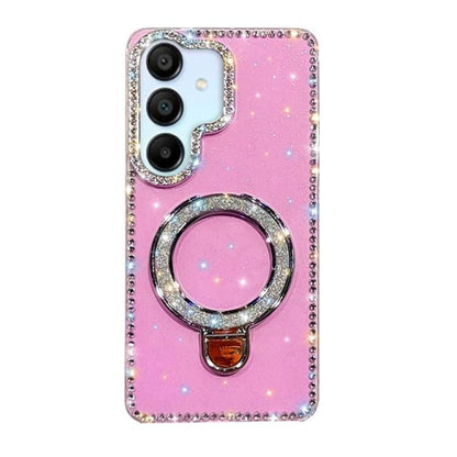 Rhinestone Glitter Kickstand Dual-side IMD Phone Case, For Samsung Galaxy A36 5G, For Samsung Galaxy S25 5G, For Samsung Galaxy S25+ 5G, For Samsung Galaxy S25 Ultra 5G, For Samsung Galaxy A16 5G, For Samsung Galaxy S24 FE 5G, For Samsung Galaxy A15 5G...