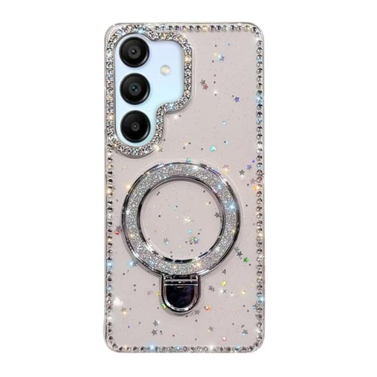 Rhinestone Glitter Kickstand Dual-side IMD Phone Case, For Samsung Galaxy A36 5G, For Samsung Galaxy S25 5G, For Samsung Galaxy S25+ 5G, For Samsung Galaxy S25 Ultra 5G, For Samsung Galaxy A16 5G, For Samsung Galaxy S24 FE 5G, For Samsung Galaxy A15 5G...