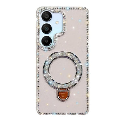 Rhinestone Glitter Kickstand Dual-side IMD Phone Case, For Samsung Galaxy A36 5G, For Samsung Galaxy S25 5G, For Samsung Galaxy S25+ 5G, For Samsung Galaxy S25 Ultra 5G, For Samsung Galaxy A16 5G, For Samsung Galaxy S24 FE 5G, For Samsung Galaxy A15 5G...