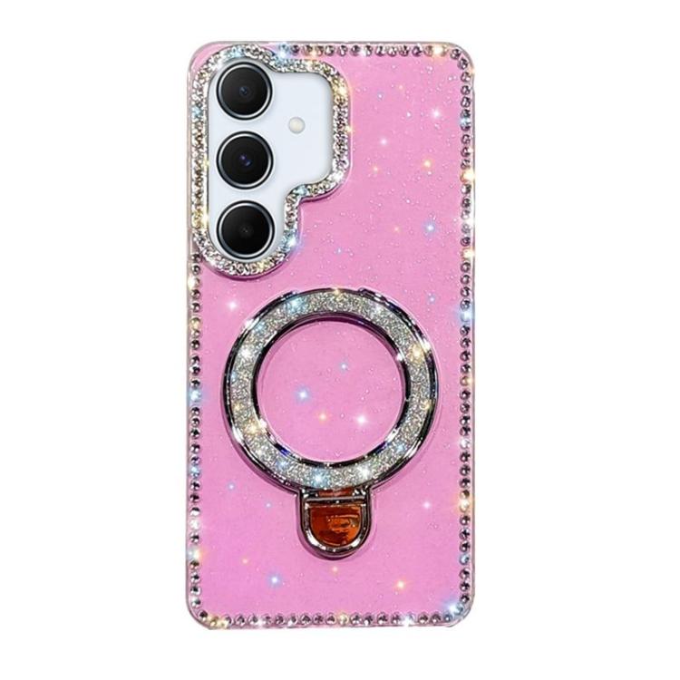Rhinestone Glitter Kickstand Dual-side IMD Phone Case, For Samsung Galaxy A36 5G, For Samsung Galaxy S25 5G, For Samsung Galaxy S25+ 5G, For Samsung Galaxy S25 Ultra 5G, For Samsung Galaxy A16 5G, For Samsung Galaxy S24 FE 5G, For Samsung Galaxy A15 5G...