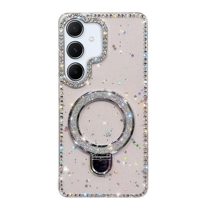 Rhinestone Glitter Kickstand Dual-side IMD Phone Case, For Samsung Galaxy A36 5G, For Samsung Galaxy S25 5G, For Samsung Galaxy S25+ 5G, For Samsung Galaxy S25 Ultra 5G, For Samsung Galaxy A16 5G, For Samsung Galaxy S24 FE 5G, For Samsung Galaxy A15 5G...