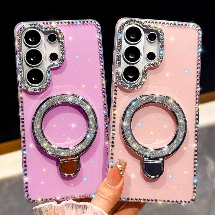 Rhinestone Glitter Kickstand Dual-side IMD Phone Case, For Samsung Galaxy S26+ 5G, For Samsung Galaxy S26 Ultra 5G, For Samsung Galaxy S26 5G, For Samsung Galaxy S25 FE  5G, For Samsung Galaxy A07, For Samsung Galaxy A17 5G, For Samsung Galaxy A56 5G  ...