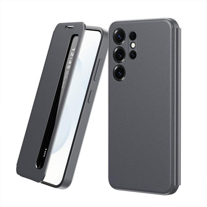 Smart View Window Leather Phone Case, For Galaxy S22 Ultra 5G, For Galaxy Z Fold3