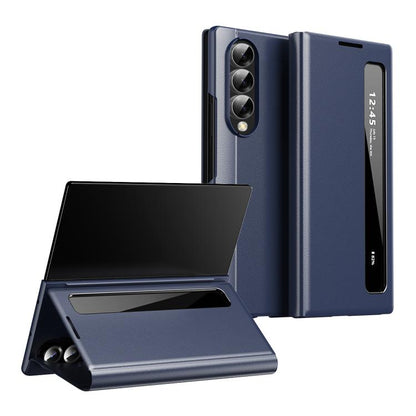 Smart View Window Leather Phone Case, For Galaxy S22 Ultra 5G, For Galaxy Z Fold3