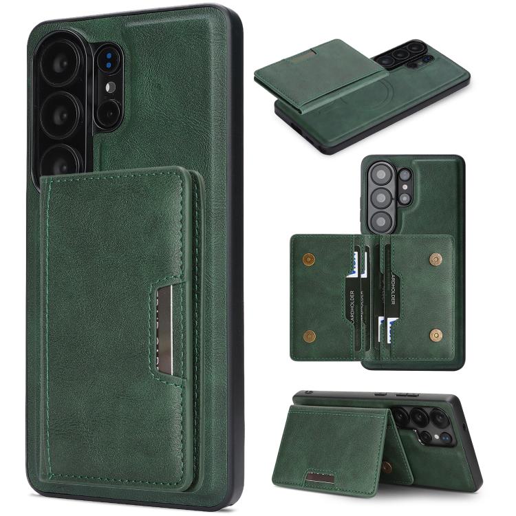 Kalebol Strong MagSafe Magnetic Two-Fold Card Bag Leather Phone Case, For Galaxy S26+ 5G, For Galaxy S26 Ultra 5G, For Galaxy S26 5G, For Galaxy S25 5G, For Galaxy S25+ 5G, For Galaxy S25 Ultra 5G, For Galaxy S24 Ultra 5G, For Galaxy S24+ 5G