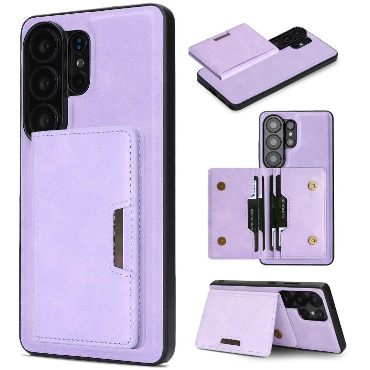 Kalebol Strong MagSafe Magnetic Two-Fold Card Bag Leather Phone Case, For Galaxy S26+ 5G, For Galaxy S26 Ultra 5G, For Galaxy S26 5G, For Galaxy S25 5G, For Galaxy S25+ 5G, For Galaxy S25 Ultra 5G, For Galaxy S24 Ultra 5G, For Galaxy S24+ 5G