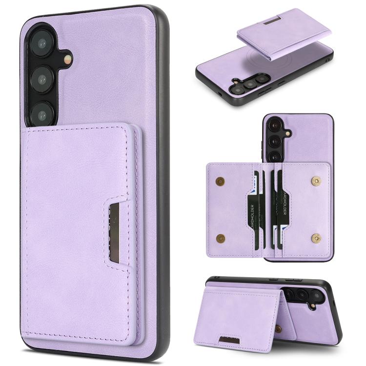 Kalebol Strong MagSafe Magnetic Two-Fold Card Bag Leather Phone Case, For Galaxy S26+ 5G, For Galaxy S26 Ultra 5G, For Galaxy S26 5G, For Galaxy S25 5G, For Galaxy S25+ 5G, For Galaxy S25 Ultra 5G, For Galaxy S24 Ultra 5G, For Galaxy S24+ 5G
