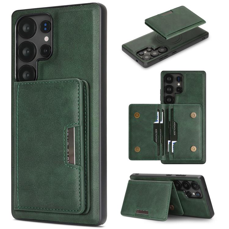 Kalebol Strong MagSafe Magnetic Two-Fold Card Bag Leather Phone Case, For Galaxy S26+ 5G, For Galaxy S26 Ultra 5G, For Galaxy S26 5G, For Galaxy S25 5G, For Galaxy S25+ 5G, For Galaxy S25 Ultra 5G, For Galaxy S24 Ultra 5G, For Galaxy S24+ 5G