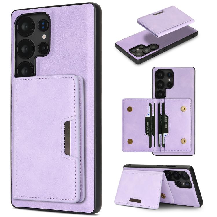 Kalebol Strong MagSafe Magnetic Two-Fold Card Bag Leather Phone Case, For Galaxy S26+ 5G, For Galaxy S26 Ultra 5G, For Galaxy S26 5G, For Galaxy S25 5G, For Galaxy S25+ 5G, For Galaxy S25 Ultra 5G, For Galaxy S24 Ultra 5G, For Galaxy S24+ 5G