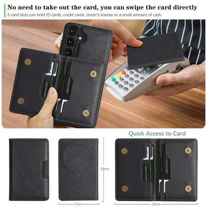 Kalebol Strong MagSafe Magnetic Two-Fold Card Bag Leather Phone Case, For Samsung Galaxy S24 5G, For Galaxy S23 Ultra 5G, For Galaxy S23+ 5G, For Galaxy S23 5G, For Galaxy S22 Ultra 5G