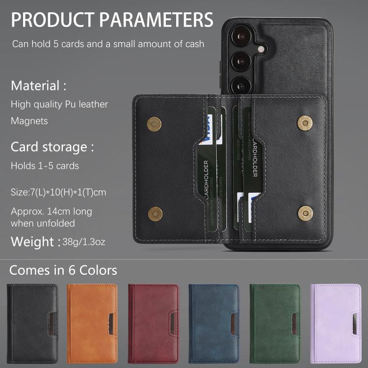 Kalebol Strong MagSafe Magnetic Two-Fold Card Bag Leather Phone Case, For Samsung Galaxy S24 5G, For Galaxy S23 Ultra 5G, For Galaxy S23+ 5G, For Galaxy S23 5G, For Galaxy S22 Ultra 5G