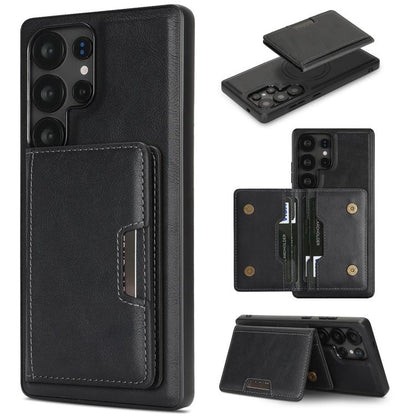 Kalebol Strong MagSafe Magnetic Two-Fold Card Bag Leather Phone Case, For Samsung Galaxy S24 5G, For Galaxy S23 Ultra 5G, For Galaxy S23+ 5G, For Galaxy S23 5G, For Galaxy S22 Ultra 5G