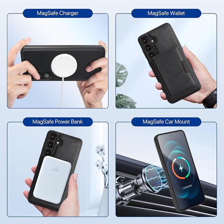 Kalebol Strong MagSafe Magnetic Two-Fold Card Bag Leather Phone Case, For Galaxy S26+ 5G, For Galaxy S26 Ultra 5G, For Galaxy S26 5G, For Galaxy S25 5G, For Galaxy S25+ 5G, For Galaxy S25 Ultra 5G, For Galaxy S24 Ultra 5G, For Galaxy S24+ 5G