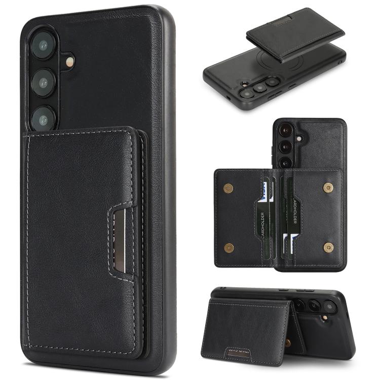 Kalebol Strong MagSafe Magnetic Two-Fold Card Bag Leather Phone Case, For Galaxy S26+ 5G, For Galaxy S26 Ultra 5G, For Galaxy S26 5G, For Galaxy S25 5G, For Galaxy S25+ 5G, For Galaxy S25 Ultra 5G, For Galaxy S24 Ultra 5G, For Galaxy S24+ 5G