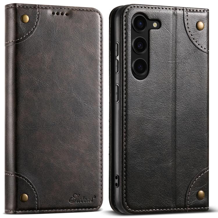 Suteni Baroque Calf Texture Buckle Wallet Leather Phone Case, For Samsung Galaxy S26+ 5G, For Samsug Galaxy S26 Ultra 5G, For Samsug Galaxy S26 5G, For Samsug Galaxy S25 5G, For Samsung Galaxy S25+ 5G, For Samsug Galaxy S25 Ultra 5G