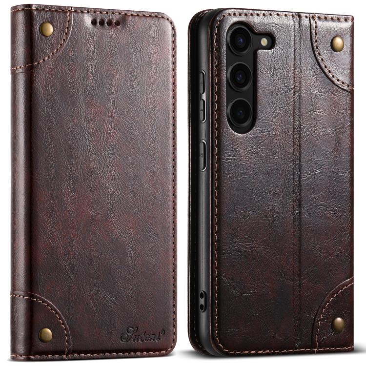Suteni Baroque Calf Texture Buckle Wallet Leather Phone Case, For Samsung Galaxy S26+ 5G, For Samsug Galaxy S26 Ultra 5G, For Samsug Galaxy S26 5G, For Samsug Galaxy S25 5G, For Samsung Galaxy S25+ 5G, For Samsug Galaxy S25 Ultra 5G