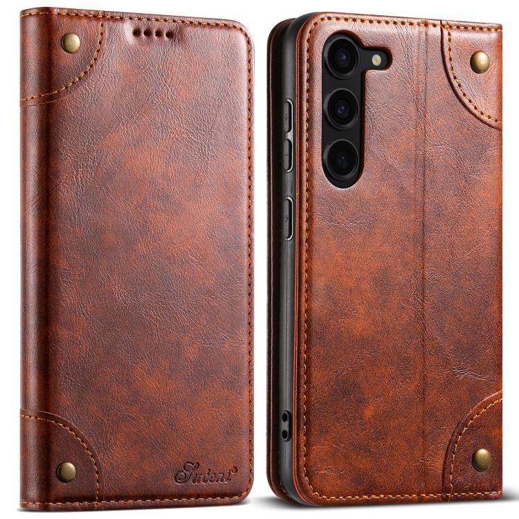 Suteni Baroque Calf Texture Buckle Wallet Leather Phone Case, For Samsung Galaxy S26+ 5G, For Samsug Galaxy S26 Ultra 5G, For Samsug Galaxy S26 5G, For Samsug Galaxy S25 5G, For Samsung Galaxy S25+ 5G, For Samsug Galaxy S25 Ultra 5G