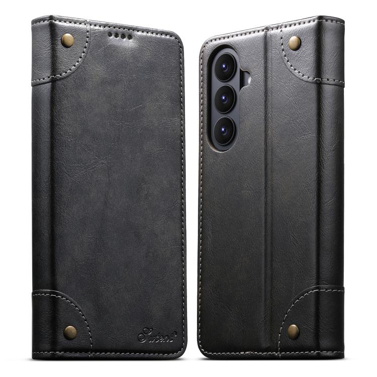 Suteni Baroque Calf Texture Buckle Wallet Leather Phone Case, For Samsung Galaxy S26+ 5G, For Samsug Galaxy S26 Ultra 5G, For Samsug Galaxy S26 5G, For Samsug Galaxy S25 5G, For Samsung Galaxy S25+ 5G, For Samsug Galaxy S25 Ultra 5G