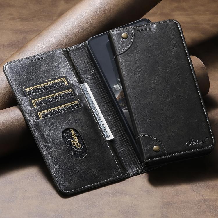 Suteni Baroque Calf Texture Buckle Wallet Leather Phone Case, For Samsung Galaxy S26+ 5G, For Samsug Galaxy S26 Ultra 5G, For Samsug Galaxy S26 5G, For Samsug Galaxy S25 5G, For Samsung Galaxy S25+ 5G, For Samsug Galaxy S25 Ultra 5G