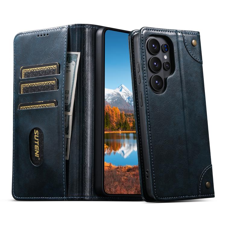 Suteni Baroque Calf Texture Buckle Wallet Leather Phone Case, For Samsung Galaxy S26+ 5G, For Samsug Galaxy S26 Ultra 5G, For Samsug Galaxy S26 5G, For Samsug Galaxy S25 5G, For Samsung Galaxy S25+ 5G, For Samsug Galaxy S25 Ultra 5G