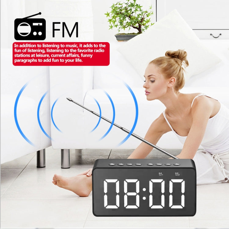 AEC BT506 Speaker With Wirror, LED Clock Display, Dual Alarm Clock,Snooze, HD hands-free Calling, HiFi Stereo.