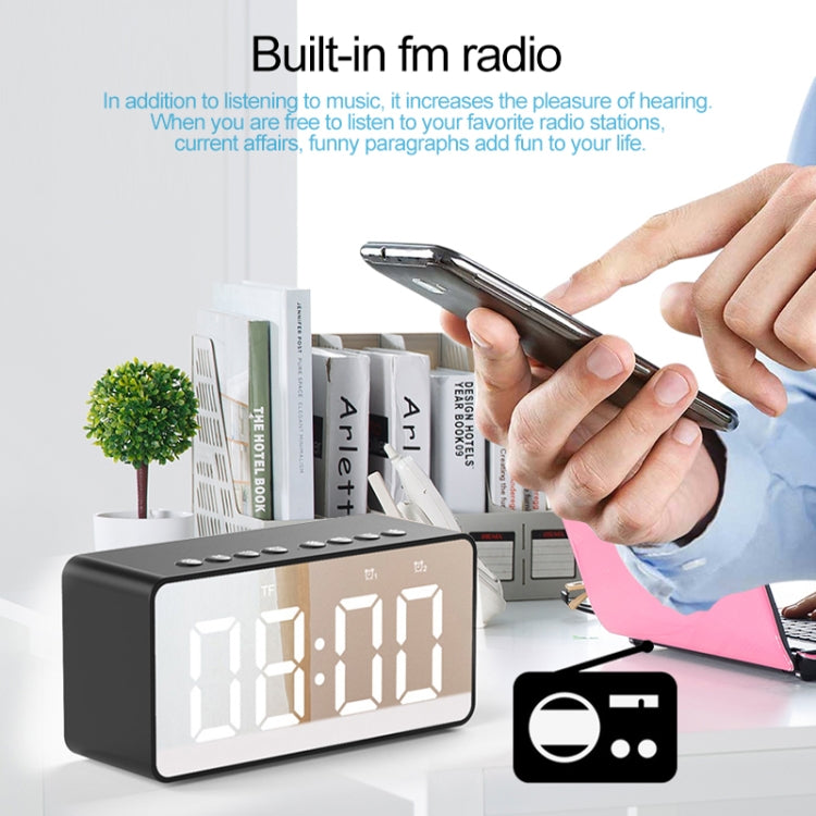 AEC BT506 Speaker With Wirror, LED Clock Display, Dual Alarm Clock,Snooze, HD hands-free Calling, HiFi Stereo.