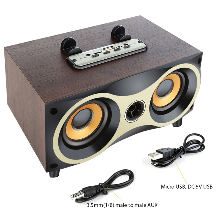 X6 Portable Wooden Wireless Speaker Subwoofer Stero Bluetooth Speakers Radio FM Desktop