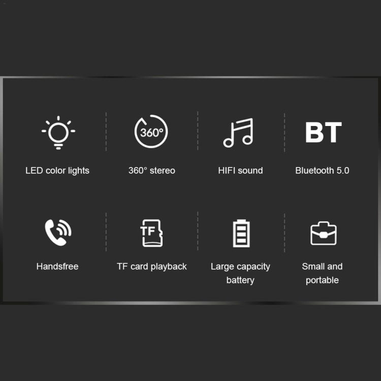 C7 Bluetooth 5.0 Speaker Transparent LED Luminous Subwoofer TWS 6D Surround HIFI Stereo Cool Audio