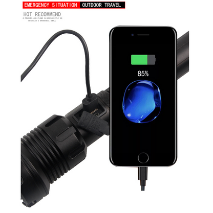 LED Torch Rechargeable High Lumens Flashlight with two 26650 Batteries dealonline.co.nz