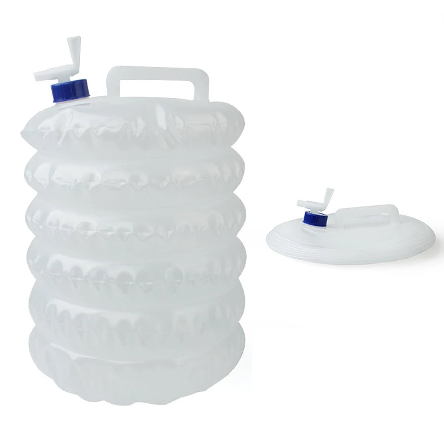 Portable Foldable Water Bag 5/10/15L - Collapsible Outdoor Container for Camping, Hiking, and Picnics