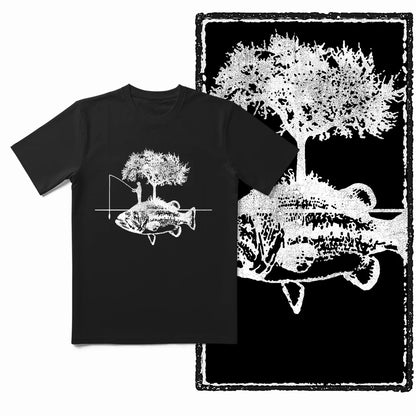 COOLMIND Z1018 Funny Fishing Graphic Cotton Tee