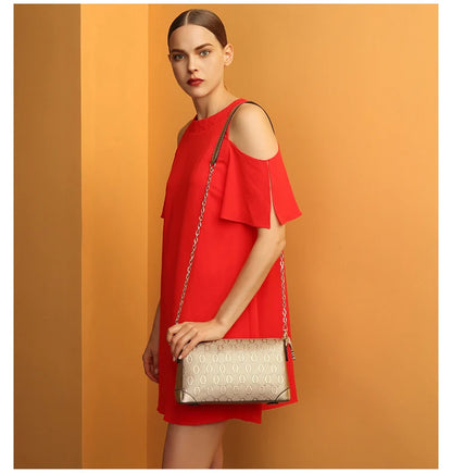FOXER 2026 Spring Summer Women's Crossbody Bag Split Leather Fashion Chain Shoulder Bag Luxury Commuter Lady Cellphone Purse