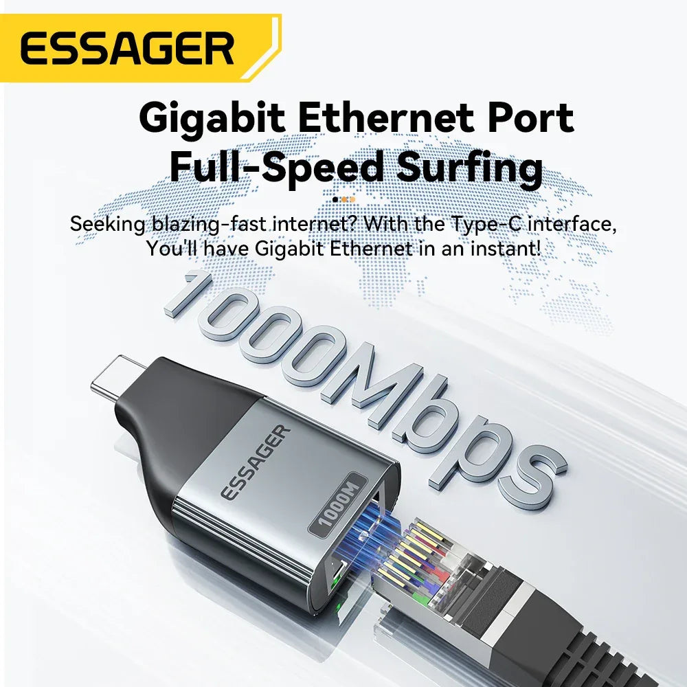 Essager Type-C to Ethernet Adapter - ShopHub