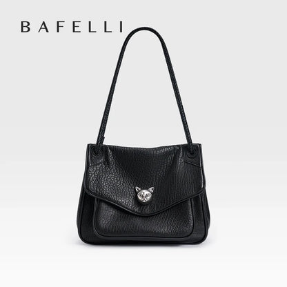 BAFELLI Chained Genuine Leather Satchel Bag