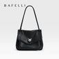 BAFELLI Chained Genuine Leather Satchel Bag
