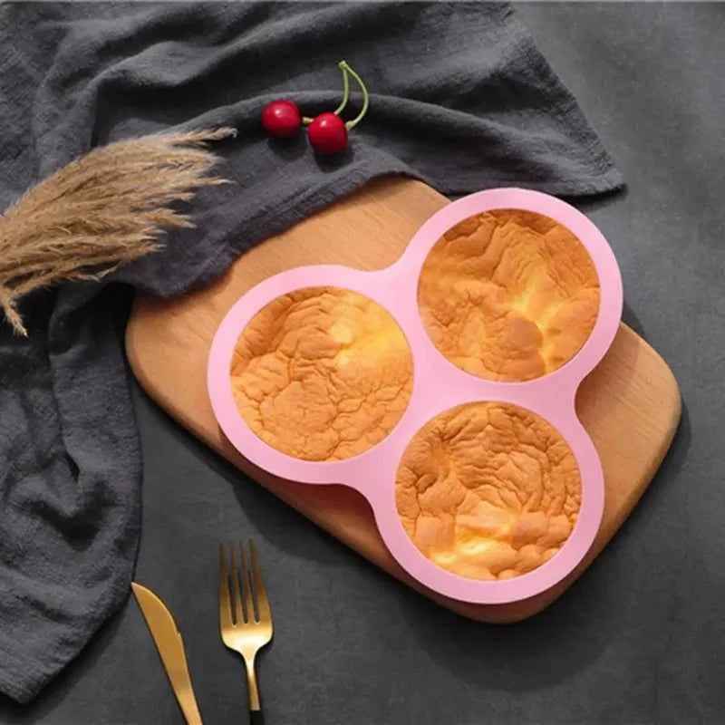 3 Cavity Silicone Egg Mold, Kitchen Tools & Accessories, Non-Stick Air Fryer Egg Pan, Practical Kitchen Items for Egg Cooking