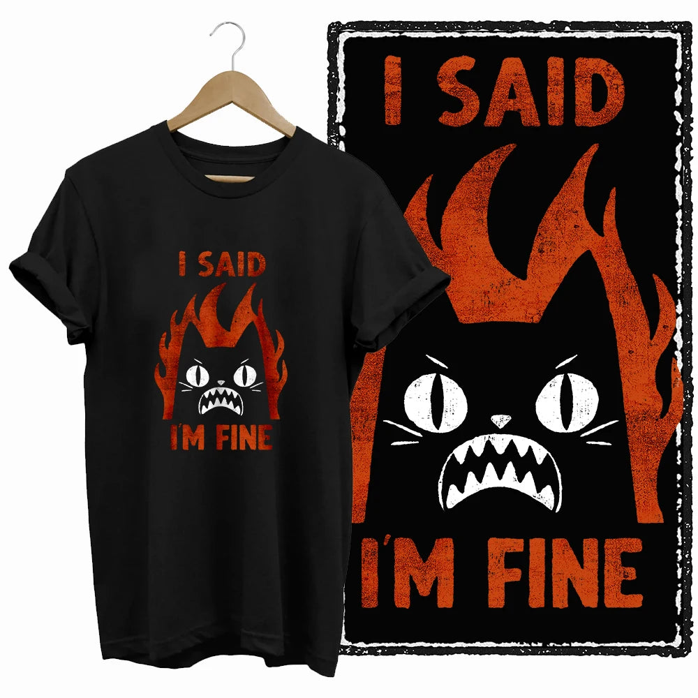 COOLMIND Black Cat Graphic Cotton T-Shirt | Women's Design Collection