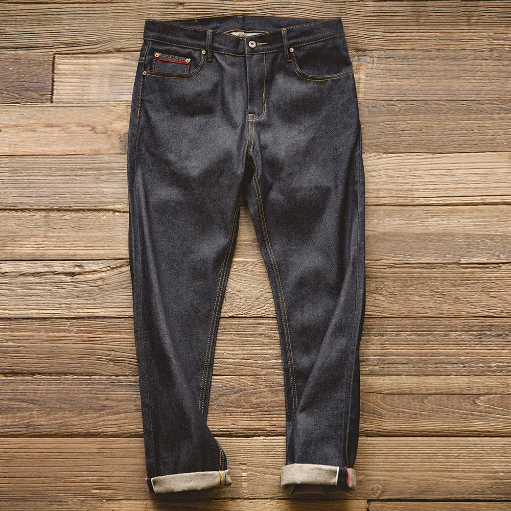 Maden Retro 11.6oz Cotton Selvedge Raw Denim Jeans Tapered Regular Fit