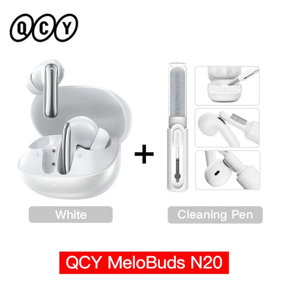 QCY MeloBuds N20 Earphones - Wireless Bluetooth 6.0 with 13mm Drivers and 50dB Adaptive Hybrid Noise Cancelling, 40Hrs Battery Life - ShopHub