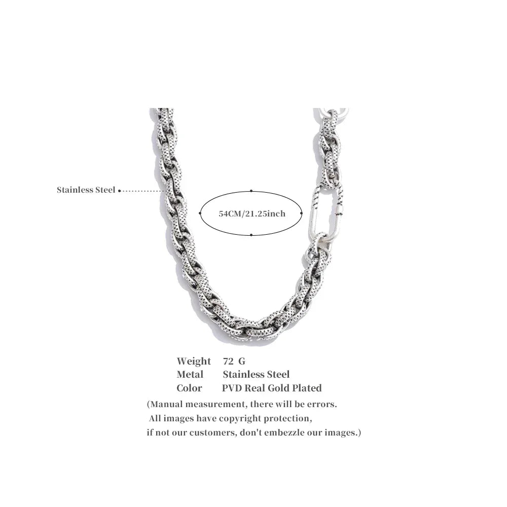 55cm Fashion Classic Stainless Steel Metal Chain Necklace - ShopHub