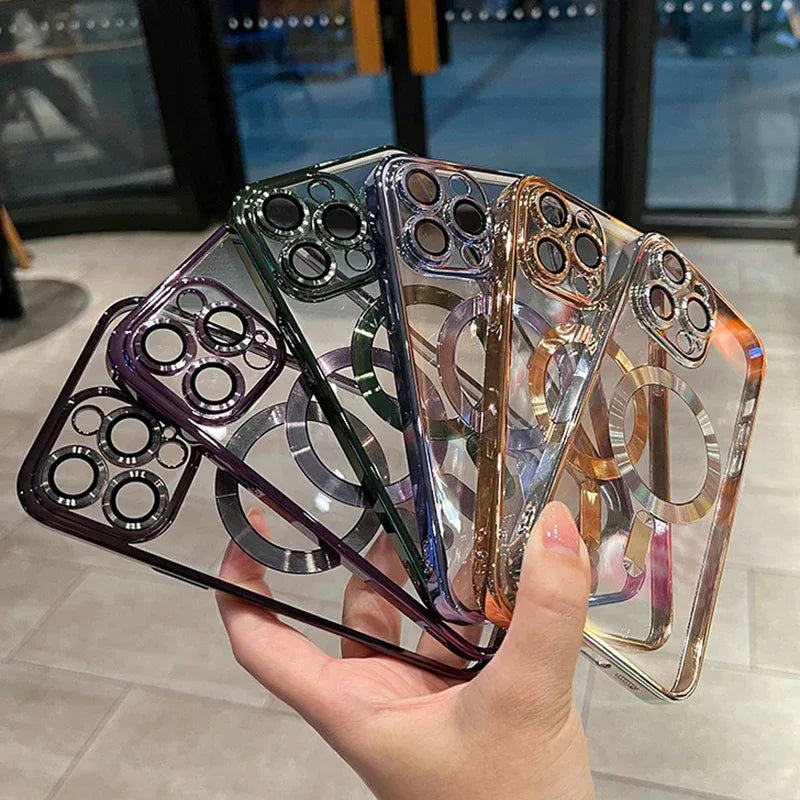 QIXTWO Luxury Magnetic Plating Clear Case - ShopHub