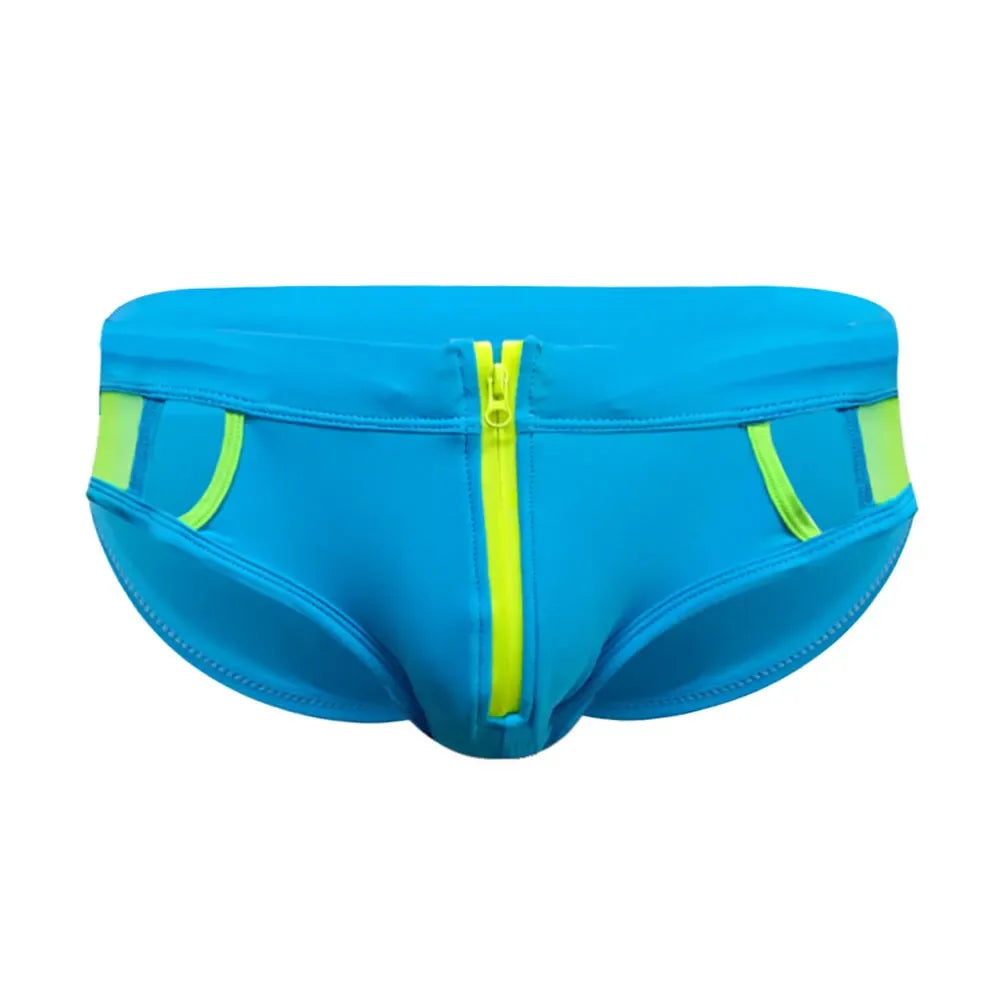 UXH Men's Zipper Swim Briefs - ShopHub