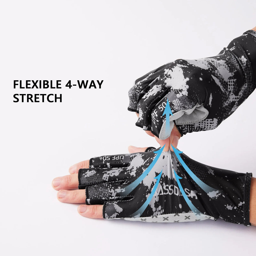 BASSDASH Breathable 3/4 Finger UPF 50+ Sun Gloves ShopHub