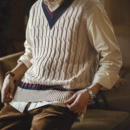 MADEN Ivy Colour-Block V-Neck Sweater Vest