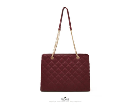FOXER Women Fashion Quilted Shoulder Bag Female Classic Underarm Bag Vintage Lady Simple Tote Bags Chrismas Gift