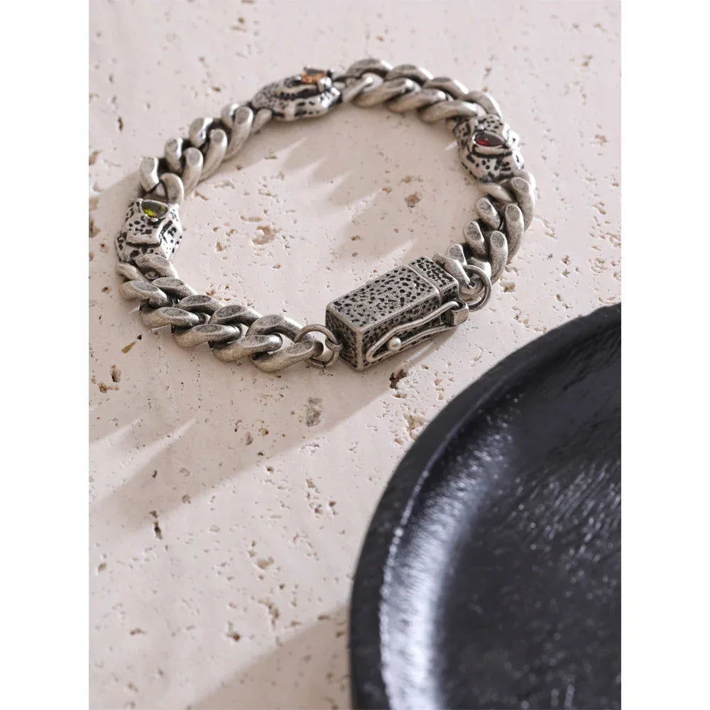 Unique Stainless Steel Hip Hop Geometric Cuban Chain Retro Bracelet - ShopHub