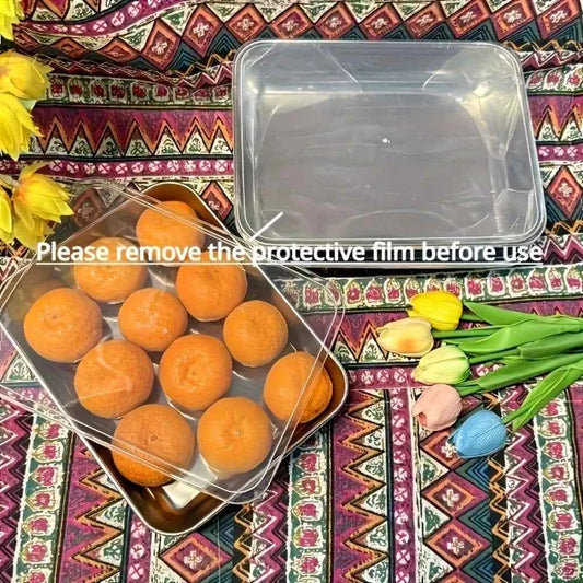 7-Piece Stainless Steel Food Storage Containers, Stackable Airtight Microwave-Safe for Meal Prep, Salad Fruit, Fridge Freezer