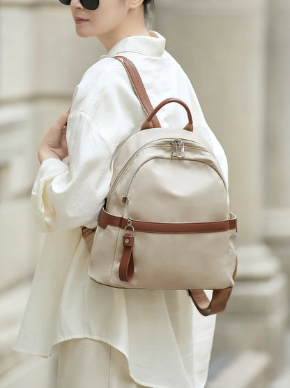 ZOOLER Oxford & Leather Female Letter Backpack